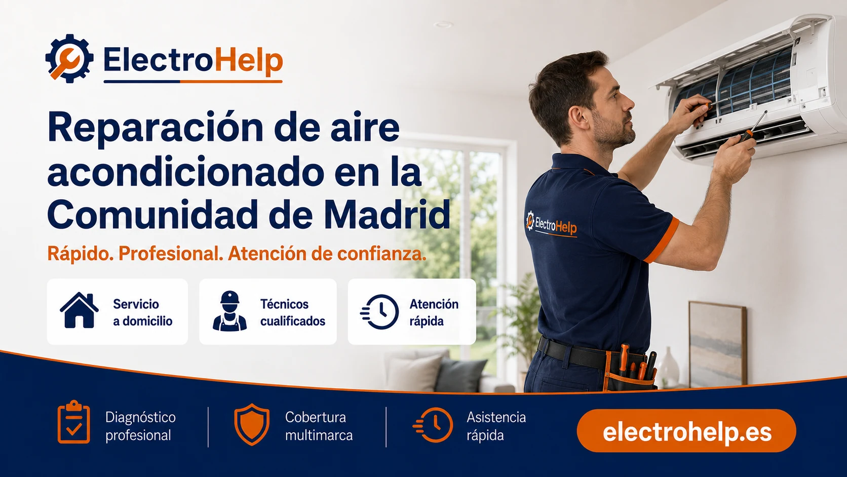 Reparación de aire acondicionado a domicilio — servicio técnico independiente