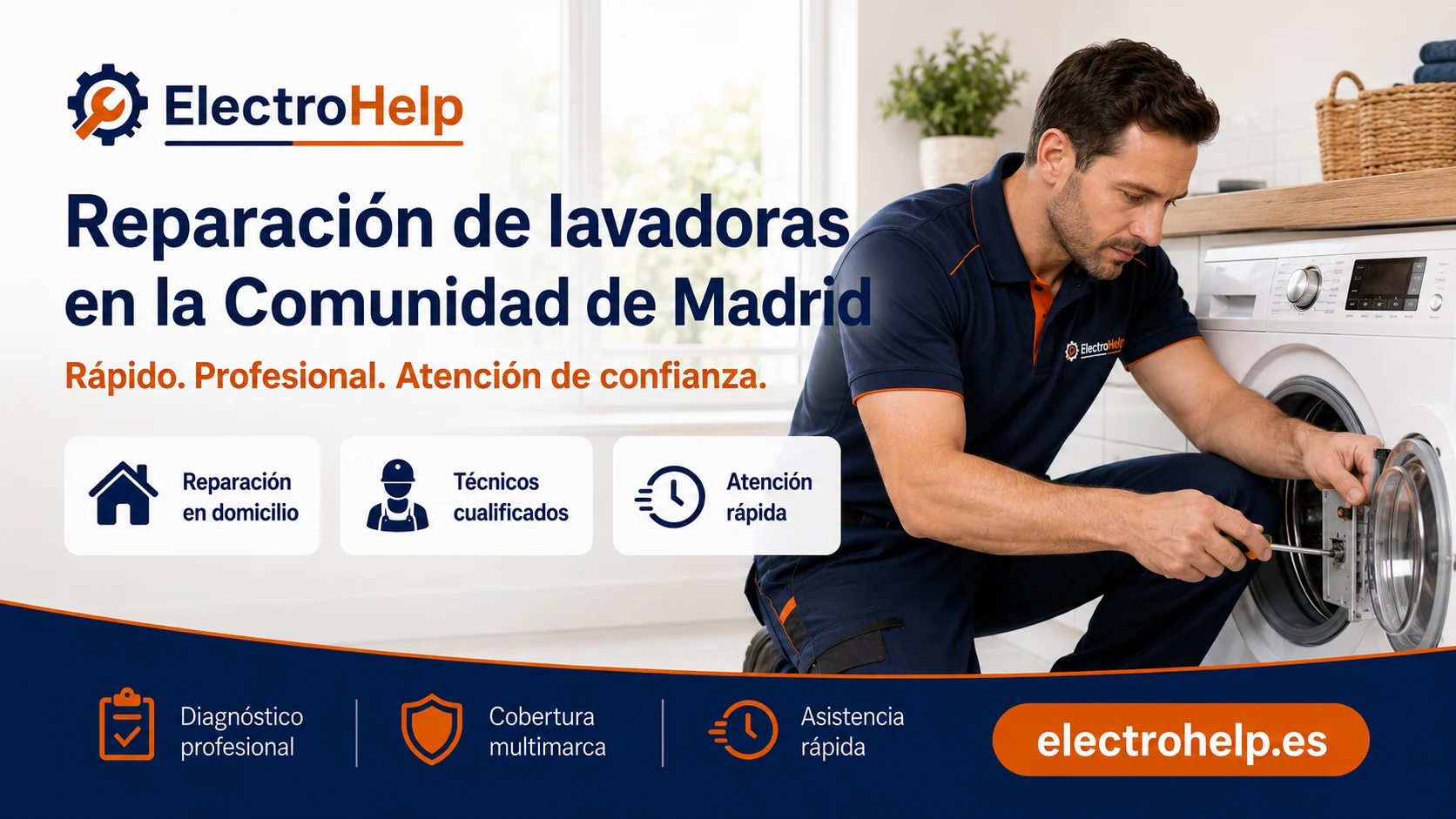 Reparación de lavadoras a domicilio — servicio técnico independiente