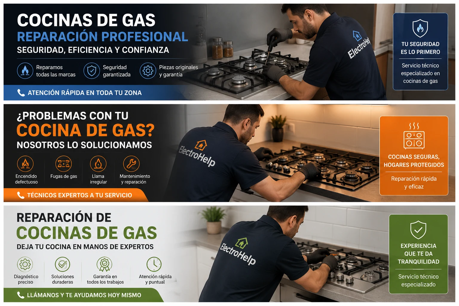 Reparación de cocinas de gas a domicilio — servicio técnico independiente