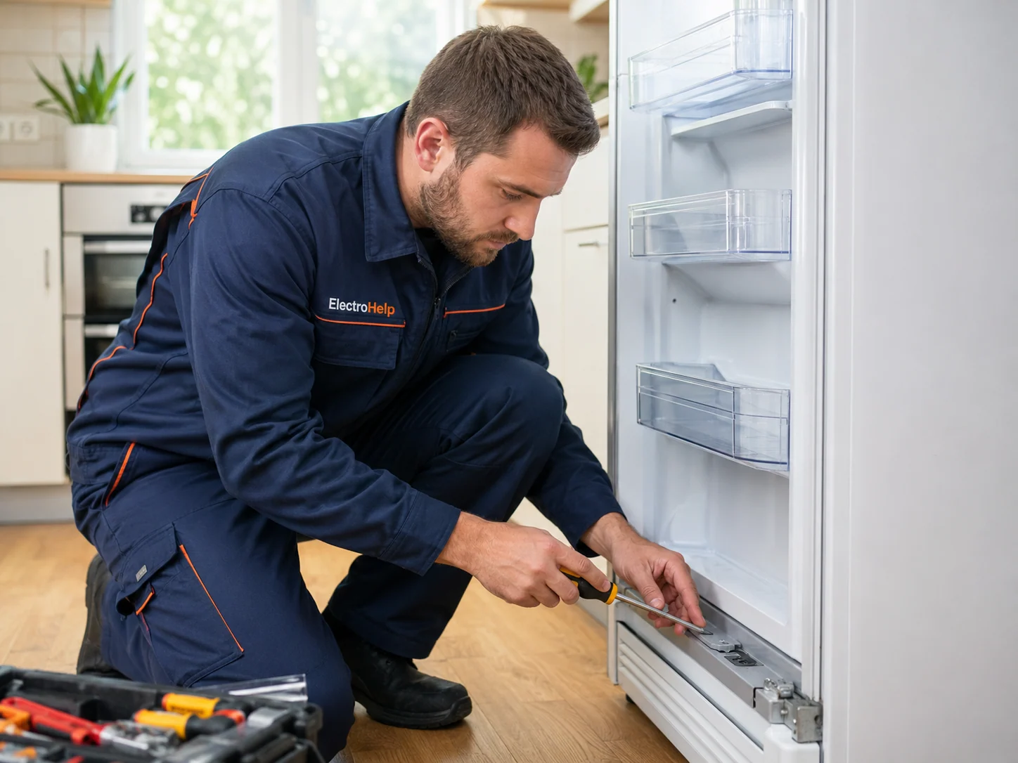 Técnico de ElectroHelp trabajando en frigoríficos